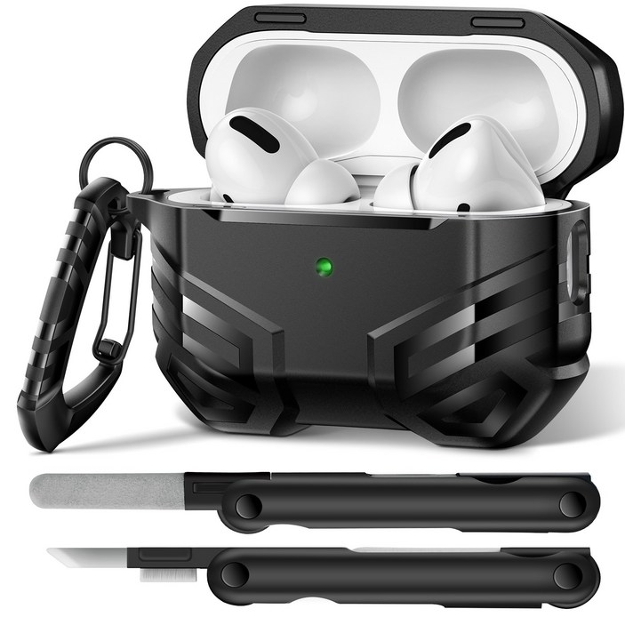 모보시 맥세이프 락 분실 방지 잠금 풀커버 범퍼 이어폰 케이스, 1개, 블랙, 에어팟 프로 2