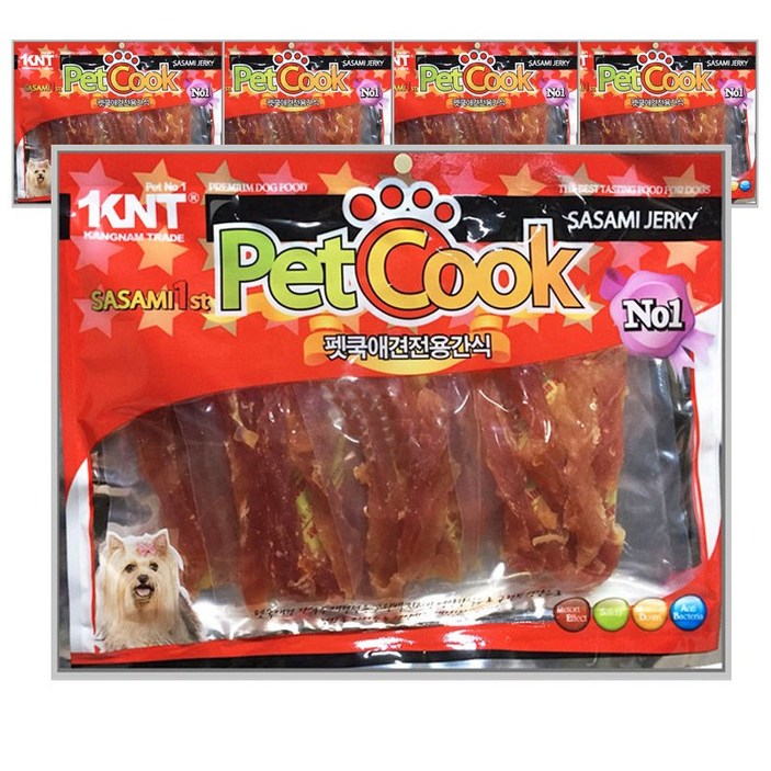펫쿡 대용량 강아지육포 간식 300g x 5봉, 300g, 1개