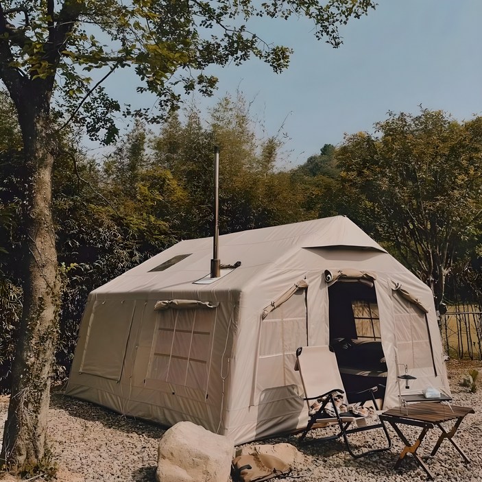 [당일 발송 A/S가능] 집콕시그널 사계절 에어텐트 13.2 면텐트 감성 글램핑 텐트, 방수 3000m, 오트밀베이지, 4~8 인용