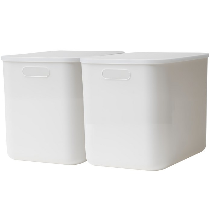가규 국내제조 모던 라운드 팬트리 리빙박스, 화이트, XL, 2개
