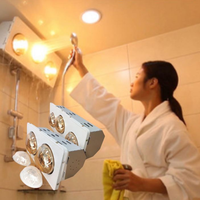 현대바이오메디칼 국산 욕실난로 화장실 난방기 벽걸이 히터 온열기 2구 3구 선택, NCH3E 3구 골드