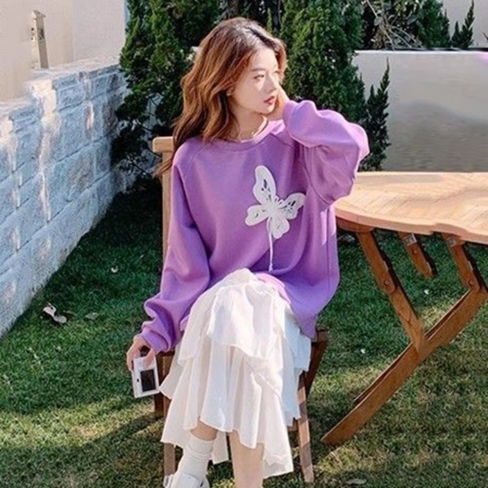 봄가을 여성 원피스 빅사이즈 루즈핏 맨투맨 캉캉 원피스 캐주얼 데일리룩