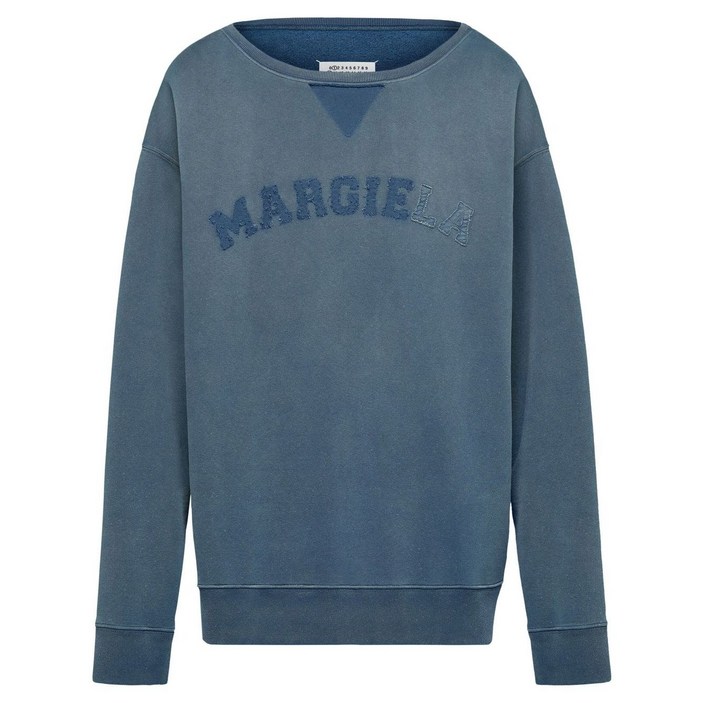 메종 마르지엘라 로고 프린트 오가닉 코튼 스웨트셔츠