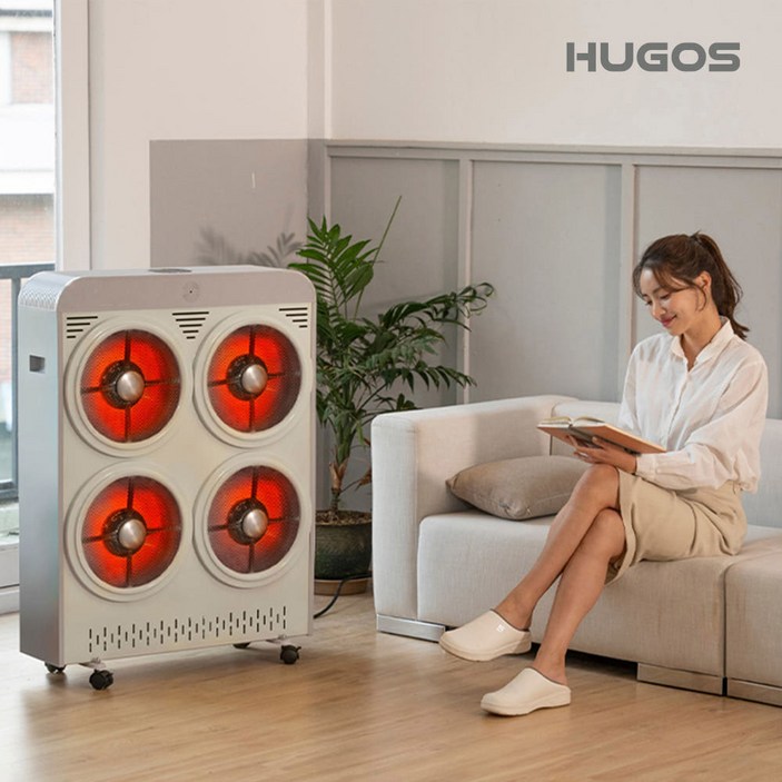 휴고스 하이라이트 전기히터 가정용 사무실 온열기구 전기스토브 저전력히터 전기난로 겨울난방기구