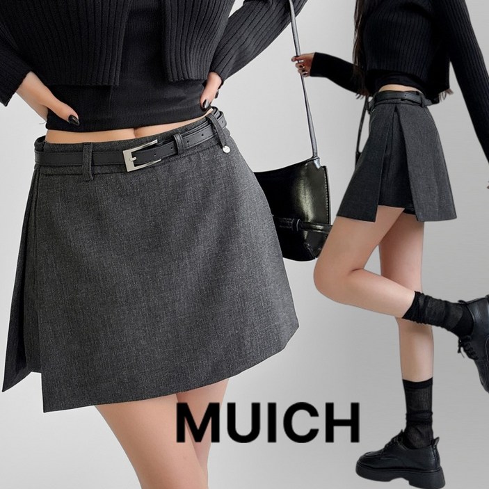 뮈츠 여성용 옆트임 A라인 랩 치마바지