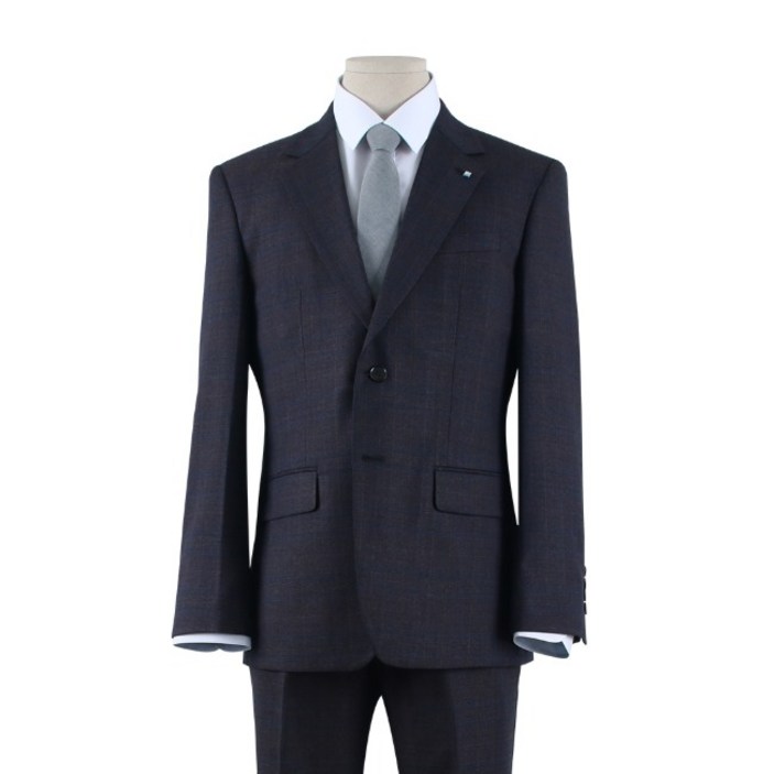 사계절 울 브라운네이비 체크 패턴 정장세트 TSU315058