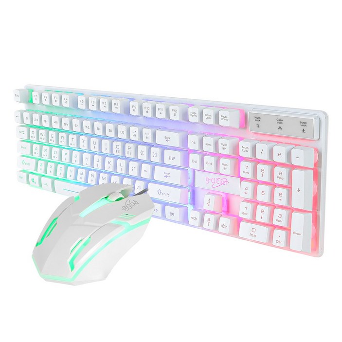 지클릭커 슈퍼히어로 GMK180 PLUS 키보드 마우스 세트 게이밍 사무용 파스텔톤