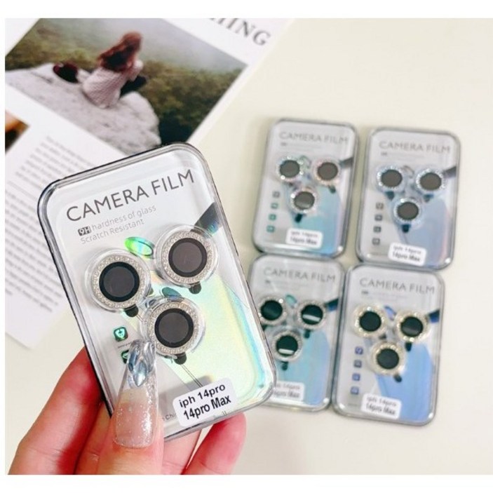 휴대폰 렌즈 큐빅 링 보호필름 강화유리 실버칼라  SH1865