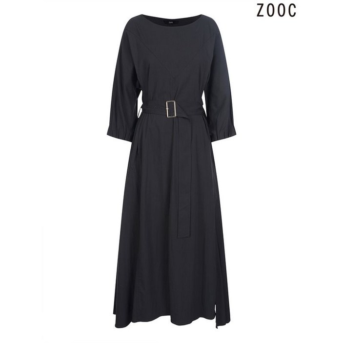 주크 라운드넥 롱 벨티드 원피스 V233PSE903 CG