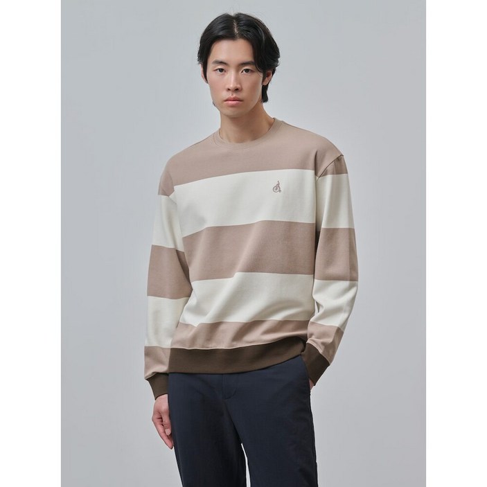 빈폴 볼드 스트라이프 스웨트 셔츠  베이지 BC4841C08A