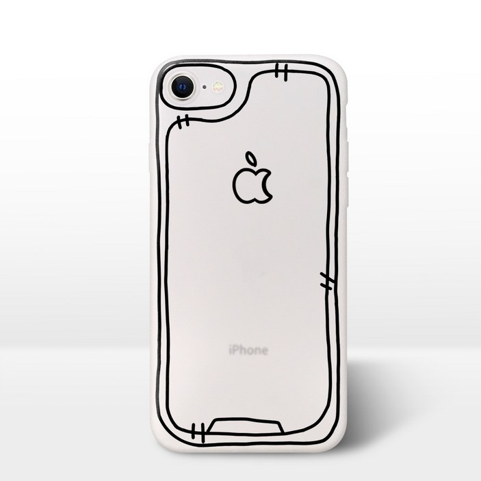 JXH 스케치 심플 무광 반투명 풀커버 스마트폰 케이스