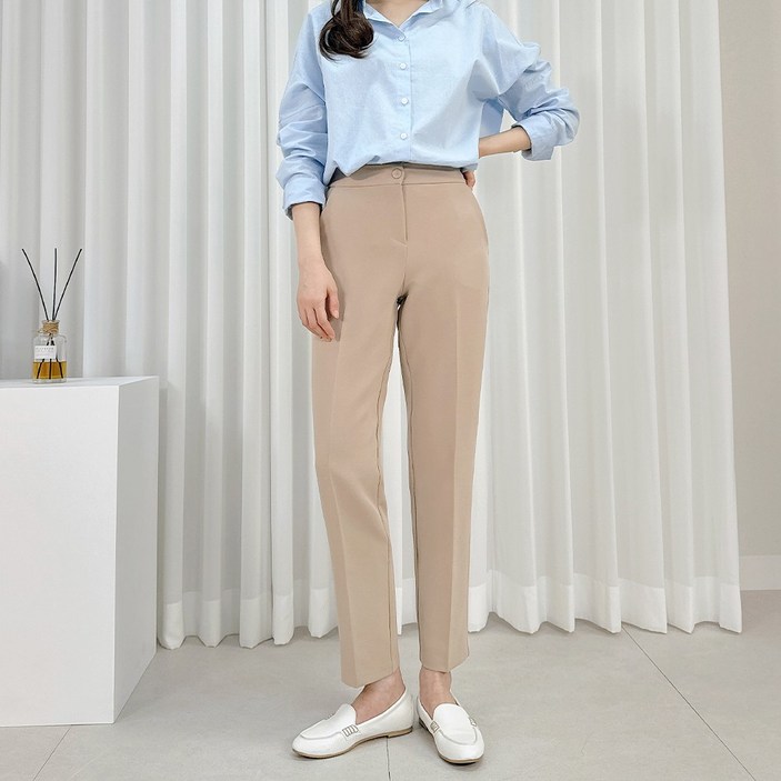 핏이 예쁘고 편한 어반이지 뒷밴딩팬츠 숏/기본/롱 3기장 빅사이즈여성의류 여성 스판 슬랙스 키작녀바지