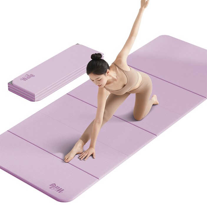 접이식 요가매트 두꺼운 TPE 10mm 층간소음 실내 운동매트, 1개, 퍼플 + 그레이