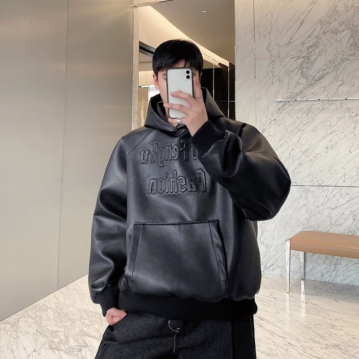 윈터 트렌드 개성체스터엠보레터링후드남여맨투맨야상136P145