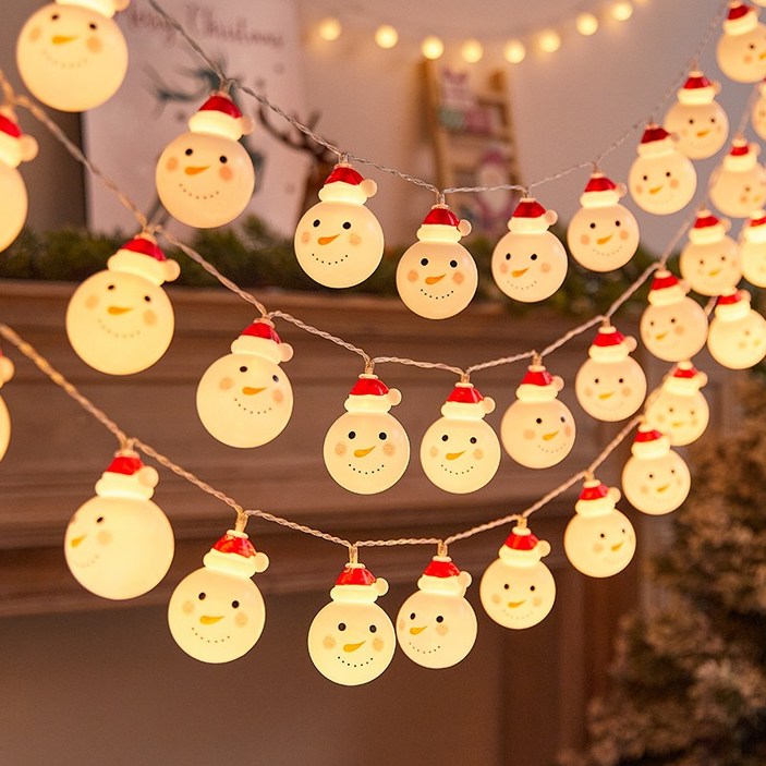 크리스마스 LED 장식 조명 건전지 파티 가랜드 줄조명