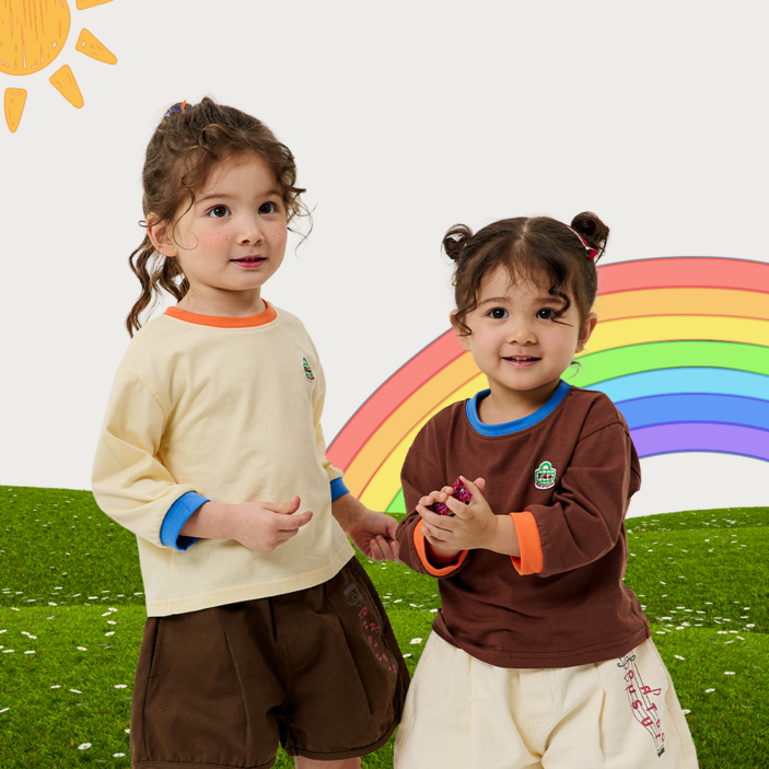 1+1 오우아스튜디오 아동 아이 유아 긴팔 티셔츠 가을 춘추 등원복