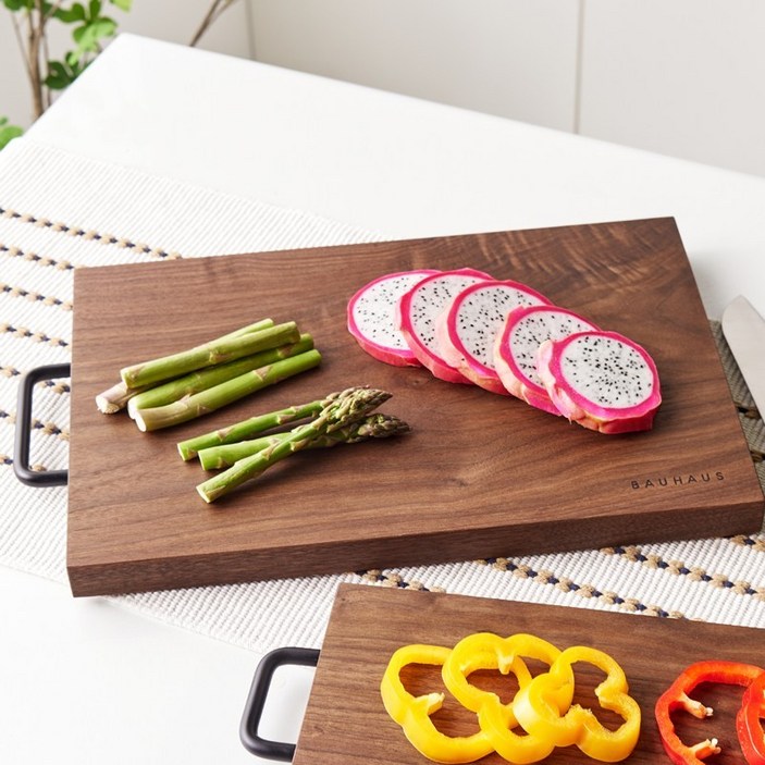 [바우하우스] 북미산 호두나무 도마 모던 4527 대 통원목 월넛도마 +받침대증정