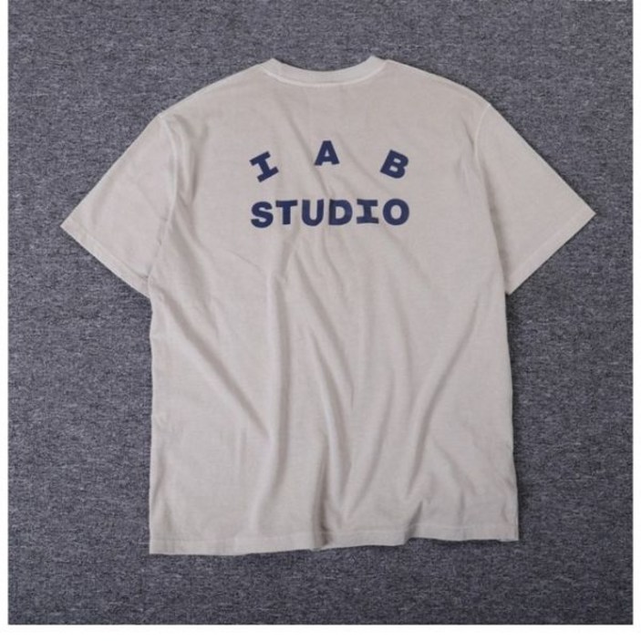 iabstudio반팔 남자 반팔 티셔츠 남성 머슬릿 반팔티 IAB Studio Letter Print 하이스트리트 루스 다목적 커플 라운드 넥 상의 티 스트리트웨어