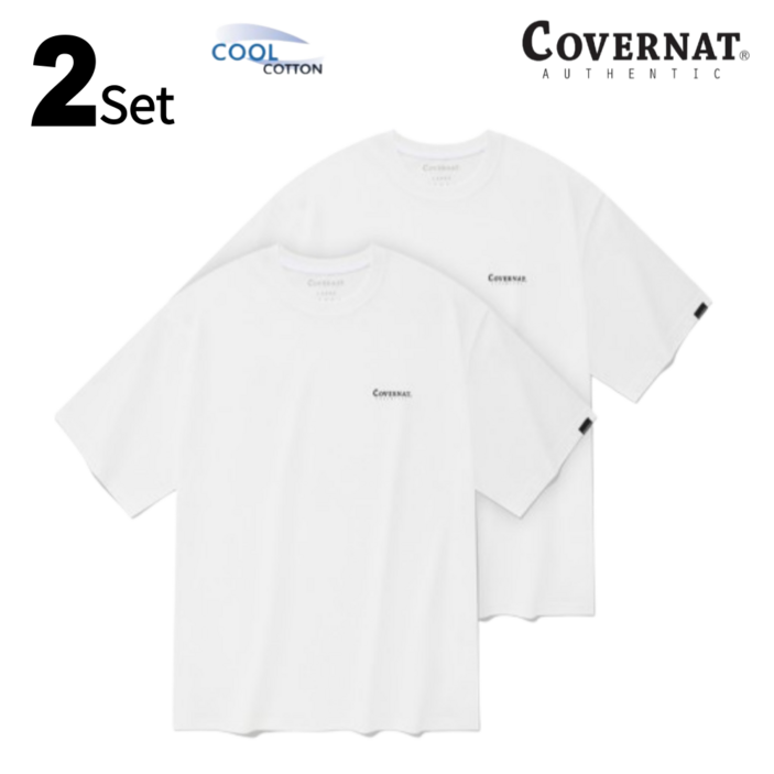 [100%정품 국내발송] 커버낫 쿨 코튼 2-PACK 티셔츠 화이트+화이트  CO2402STE1WH