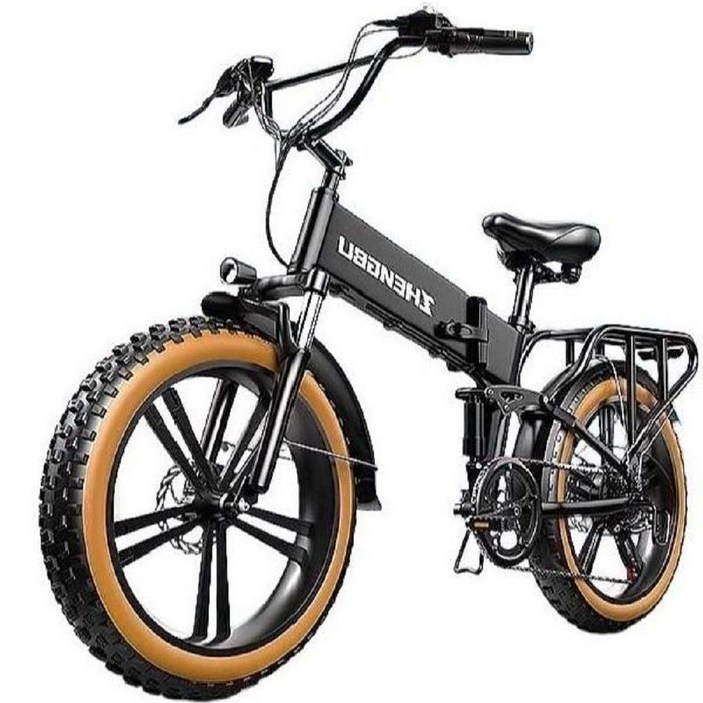 Bacicle 자토바이 전기자전거 팻바이크 48V 접이식 전동, 블랙 48V 10Ah 시마노7단 기어