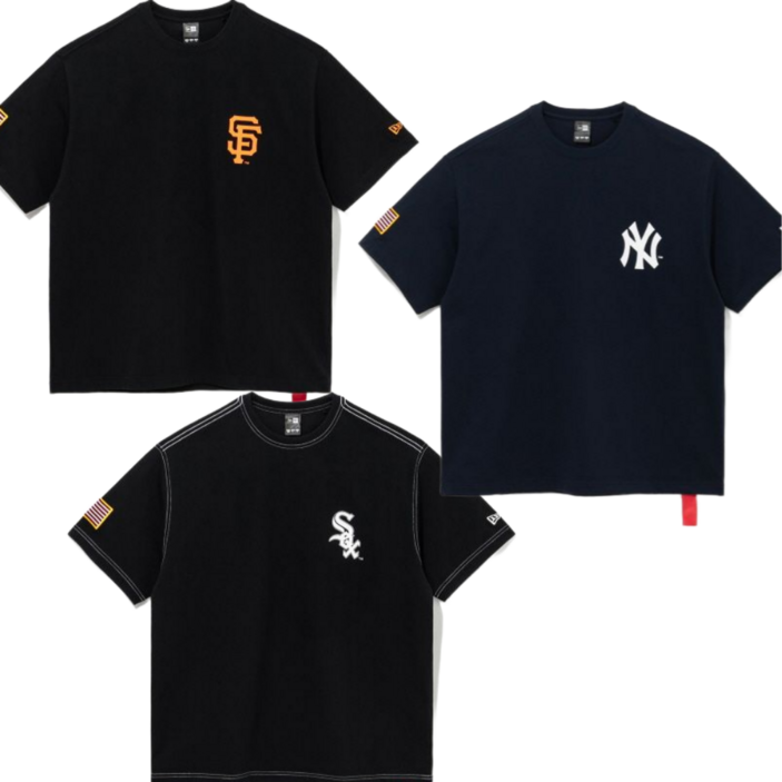 [백화점판 오늘출발] 뉴에라 MLB 월드시리즈 챔피언 반팔티 티셔츠 오버핏 25SS