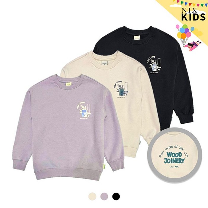 닉스 키즈 유니 레귤러핏 그래픽 맨투맨 FKRSCTM704P