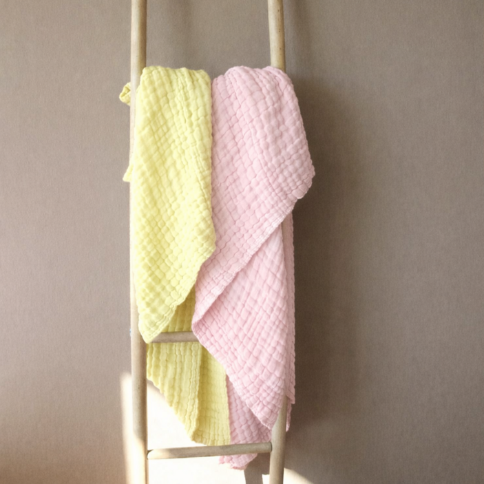 태어나줘서고마워 6중 거즈블랭킷 애착이불 출산돌선물고민끝 종이쇼핑백동봉 거즈턱받이1장서비스, 레몬