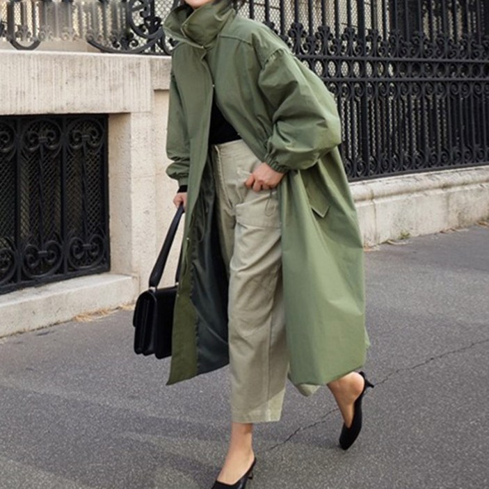 퀸앤조이 간절기 시크한 롱롱 야상