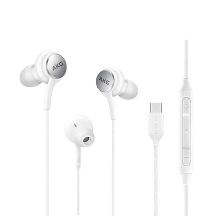 HBG GLOBAL 삼성전용 C타입 AKG 정품 스마트폰 유선이어폰 S20 S21 노트10 노트20 Z플립 안드로이드 갤럭시, 화이트, 단일상품