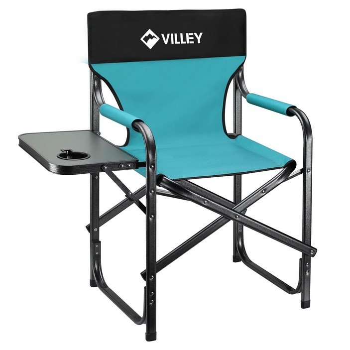 VILLEY 캠핑의자 접이식 경량 체어, 촬영 감독 의자, 1개, 블루