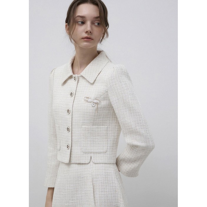 [국내백화점] 잇미샤 스탠카라 싱글 트위드 자켓 ITQ3WJK530 ITQ3WJK530-EDT 로맨틱 엣지 트렌디 무드