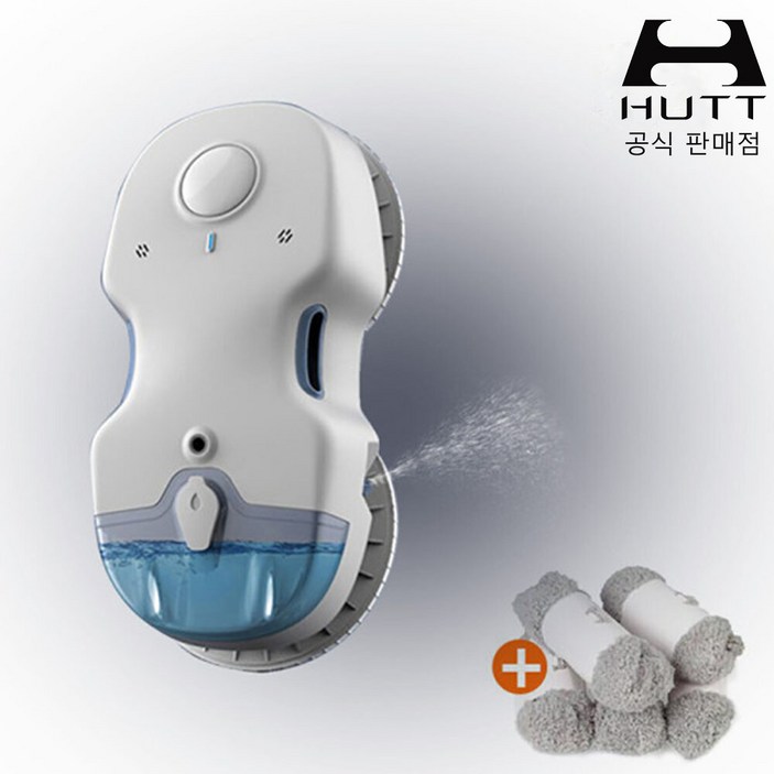 허트 HUTT 유리창 로봇청소기 C6 자동 분수 건습식 청소 KC인증 한국형 코드+리필걸레5세트(포함)