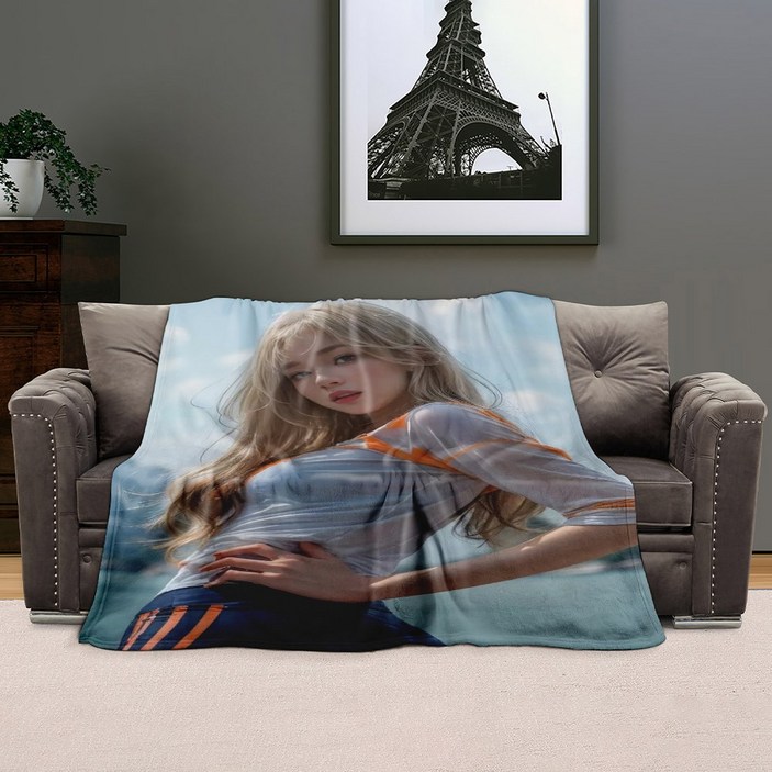 사진 텍스트 담요 던지기 가족 친구 선물