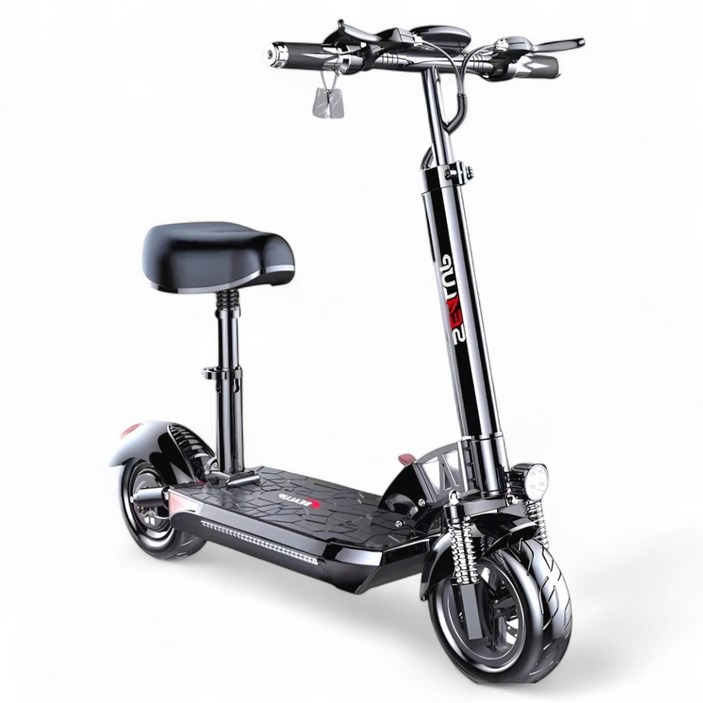 쉴드라이드 전동킥보드 성인 접이식 안장 고성능 LED라이트, 쉴드블랙, 15.6Ah, 1개