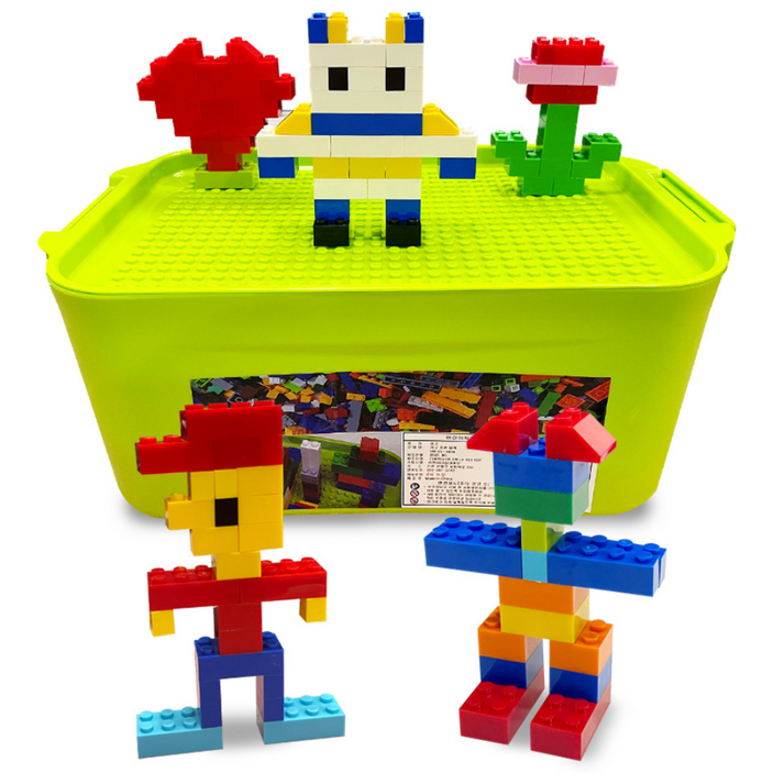 레고 호환 블럭 1500피스+정리함, 혼합색상, 1개