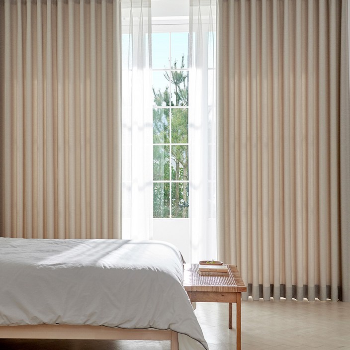 홈인홈 이지워시 높이조절 뉴린넨 사계절 암막 나비주름 커튼 2p 세트