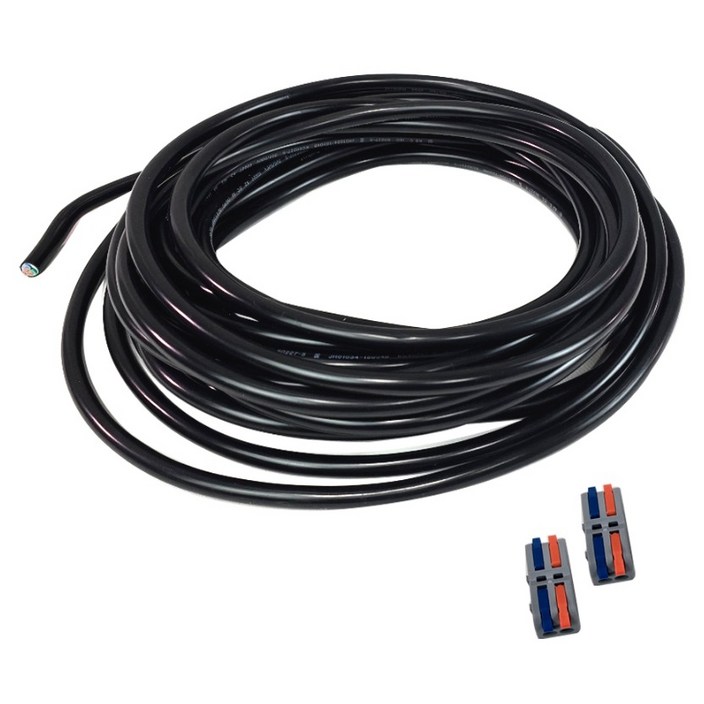 원스탑 VCTF 1.0SQX2C 절단 전기선 블랙 5m  레버커넥터 2p 세트