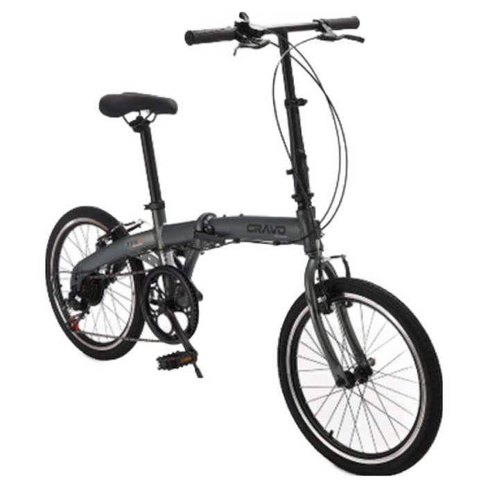 시마노 크라보 FFV7 미니벨로 시마노 7단 접이식 자전거, 1개, 153cm, 티타늄 그레이