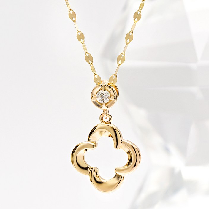 주리에떼 14K/18K 여성용 플라워 르네 금 목걸이 + 사은품 반지 + 쇼핑백