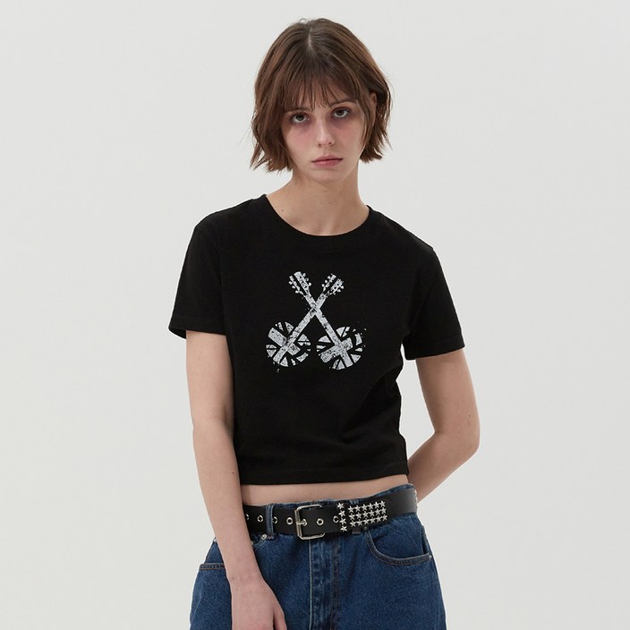 키르시 여성용 유니언 잭 크롭 티셔츠