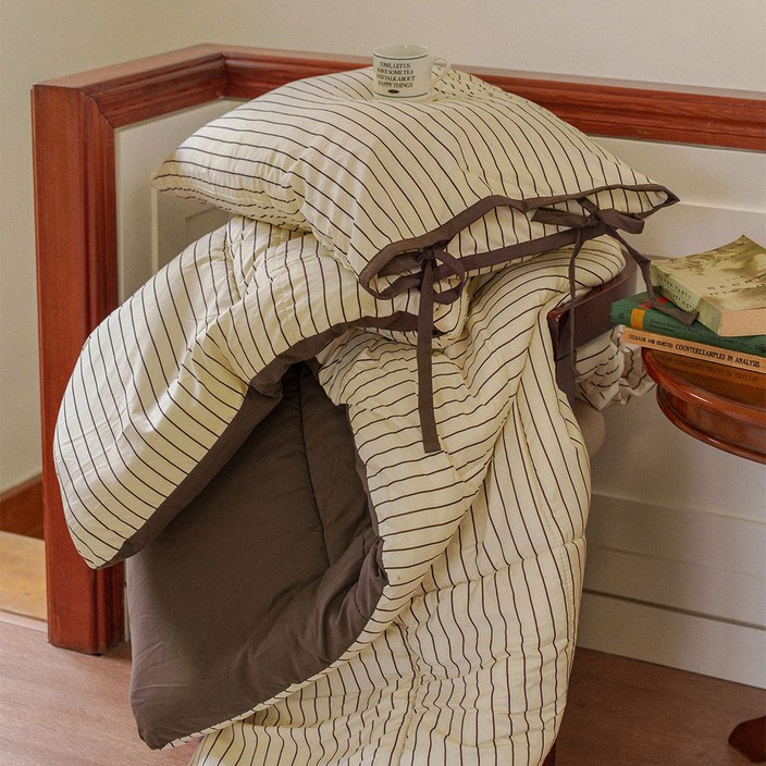 믹스앤매치 국내 제조 에센셜 스트라이프 차렵이불 세트