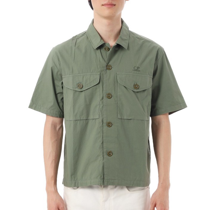 공식정품 CP컴퍼니 반팔티 CP COMPANY 25SS Popeline Short Sleeve Overshirt 18CMSH236A 005328G 669 포플린 숏 슬리브