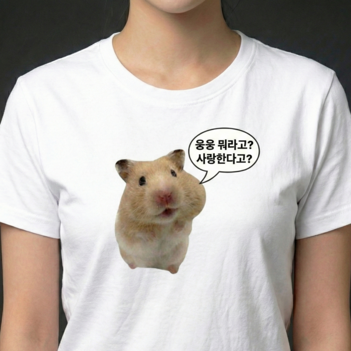 캣찹고양이 귀여운 햄찌 티셔츠 웃긴 선물