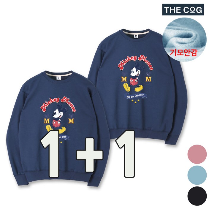 1+1 남녀공용 디즈니 MM 미키 기모 맨투맨