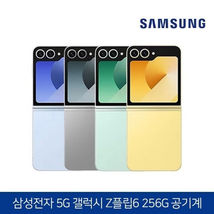 삼성 Ai 갤럭시Z 플립6 256GB 공기계 S급 (구성품: 단말기 + 유심핀 + 보호케이스 + 보호필름 / 12개월 무상보증), 256GB, 민트