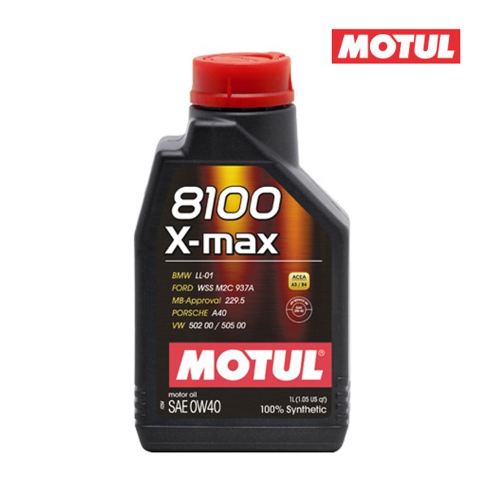 MOTUL 모튤 8100 엑스맥스 0W40 1L ACEA A3 B4API SN CF, 1개, 1000ml