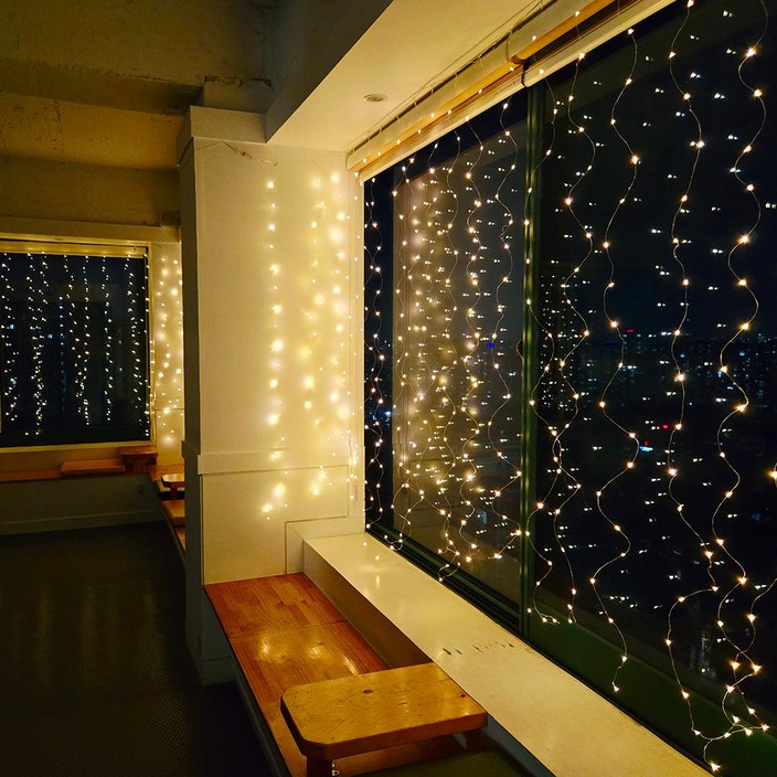 트리킹 24V 드럼롱커튼 캠핑 줄전구 인테리어전구 420구(사은품증정), 웜색, 3개