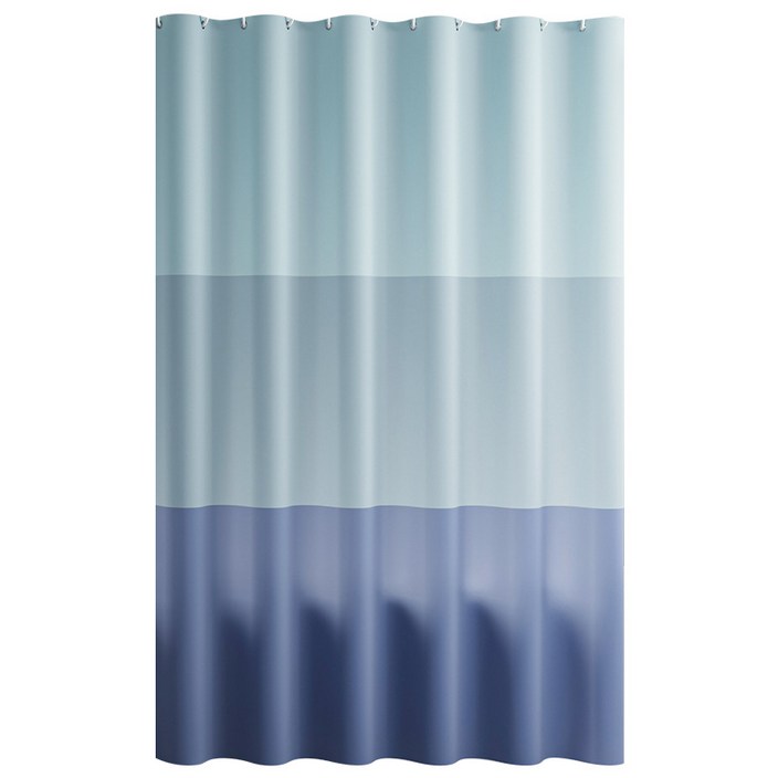 PEVA 욕실 그라데이션 샤워커튼 180cm X 180cm 링포함