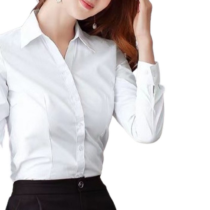 긴팔 셔츠 여성 남방 블라우스 유니폼 슬림핏 면접