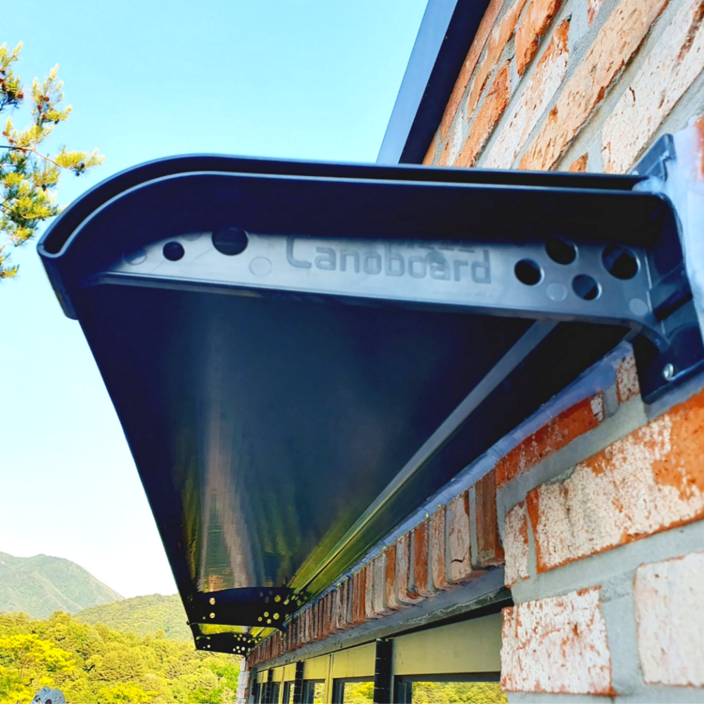 캐노보드 창문 현관 처마 비막이 차양 캐노피, 그레이, 1개